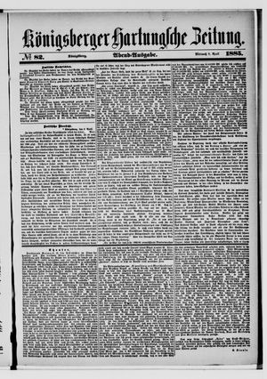 Königsberger Hartungsche Zeitung vom 08.04.1885