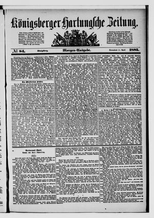 Königsberger Hartungsche Zeitung vom 11.04.1885