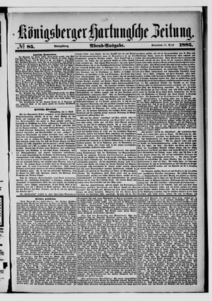 Königsberger Hartungsche Zeitung vom 11.04.1885