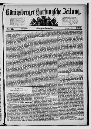 Königsberger Hartungsche Zeitung vom 21.04.1885