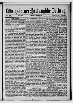 Königsberger Hartungsche Zeitung vom 21.04.1885