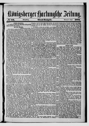 Königsberger Hartungsche Zeitung on Apr 22, 1885