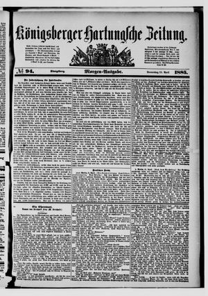 Königsberger Hartungsche Zeitung on Apr 23, 1885