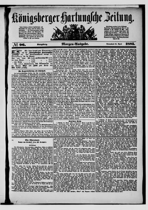 Königsberger Hartungsche Zeitung vom 25.04.1885