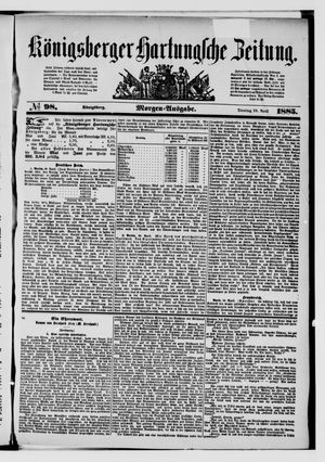 Königsberger Hartungsche Zeitung vom 28.04.1885