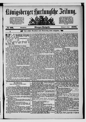 Königsberger Hartungsche Zeitung on Apr 29, 1885