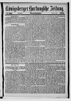 Königsberger Hartungsche Zeitung vom 04.05.1885
