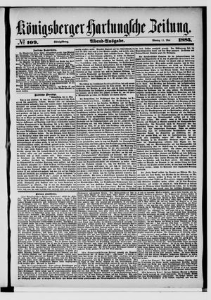 Königsberger Hartungsche Zeitung vom 11.05.1885