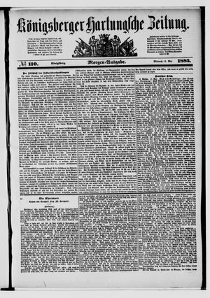 Königsberger Hartungsche Zeitung vom 13.05.1885