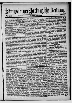 Königsberger Hartungsche Zeitung on May 16, 1885