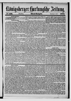 Königsberger Hartungsche Zeitung vom 18.06.1885