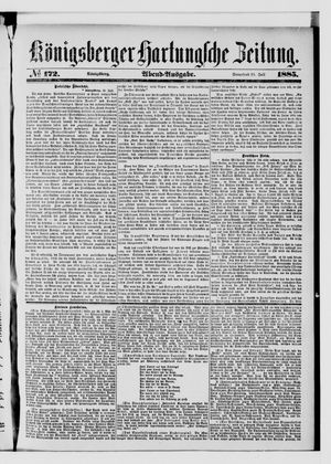 Königsberger Hartungsche Zeitung vom 25.07.1885