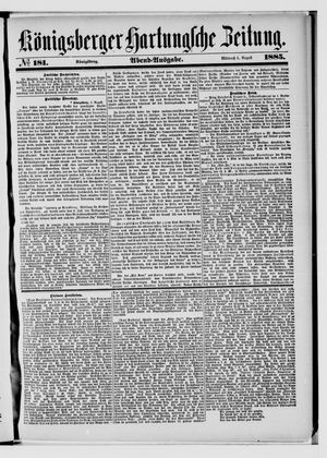 Königsberger Hartungsche Zeitung on Aug 5, 1885