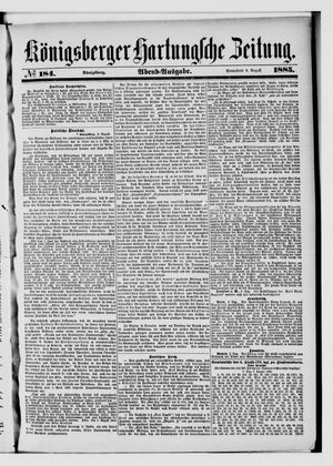 Königsberger Hartungsche Zeitung on Aug 8, 1885