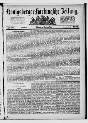 Königsberger Hartungsche Zeitung vom 09.08.1885