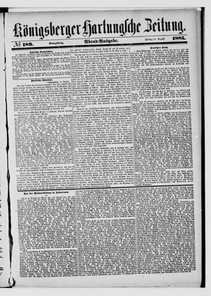 Königsberger Hartungsche Zeitung vom 14.08.1885