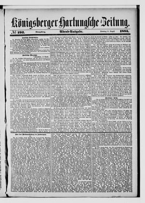 Königsberger Hartungsche Zeitung vom 18.08.1885