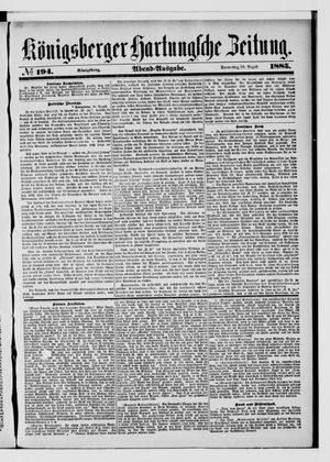Königsberger Hartungsche Zeitung vom 20.08.1885