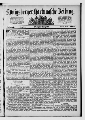 Königsberger Hartungsche Zeitung vom 21.08.1885