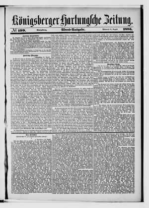 Königsberger Hartungsche Zeitung vom 26.08.1885