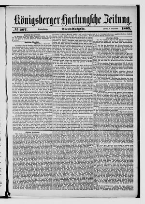Königsberger Hartungsche Zeitung vom 04.09.1885