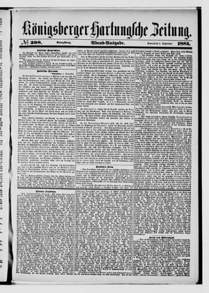 Königsberger Hartungsche Zeitung vom 05.09.1885