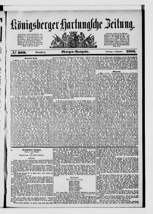 Königsberger Hartungsche Zeitung vom 08.09.1885