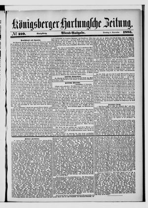 Königsberger Hartungsche Zeitung vom 08.09.1885