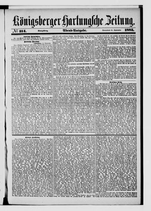 Königsberger Hartungsche Zeitung vom 12.09.1885