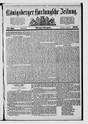 Königsberger Hartungsche Zeitung vom 15.09.1885
