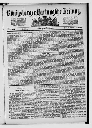 Königsberger Hartungsche Zeitung vom 18.09.1885