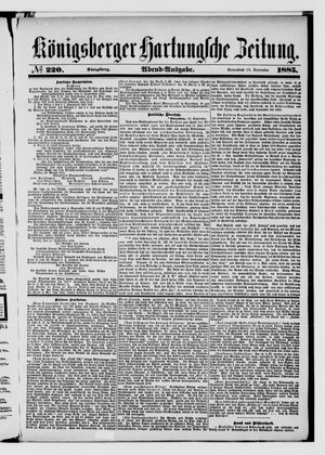 Königsberger Hartungsche Zeitung vom 19.09.1885