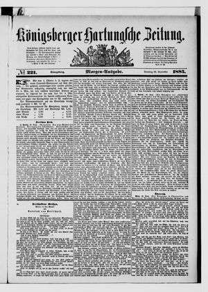 Königsberger Hartungsche Zeitung vom 22.09.1885