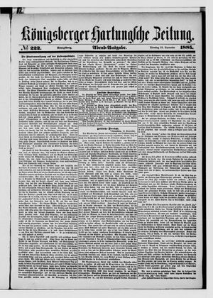 Königsberger Hartungsche Zeitung vom 22.09.1885
