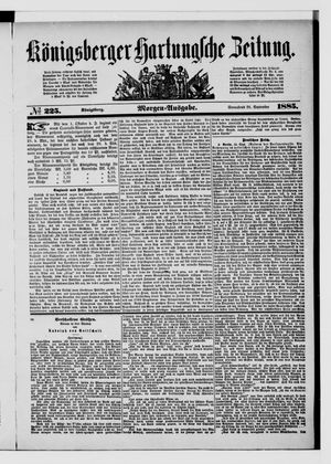 Königsberger Hartungsche Zeitung vom 26.09.1885