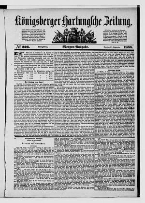 Königsberger Hartungsche Zeitung vom 27.09.1885