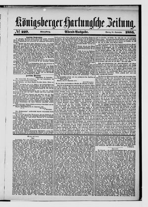 Königsberger Hartungsche Zeitung vom 28.09.1885