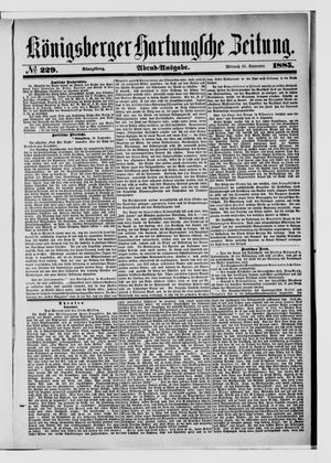 Königsberger Hartungsche Zeitung vom 30.09.1885