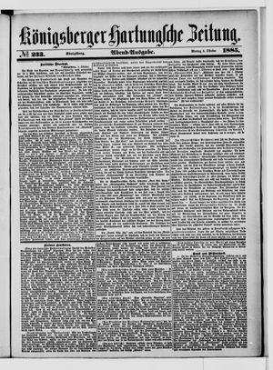 Königsberger Hartungsche Zeitung vom 05.10.1885