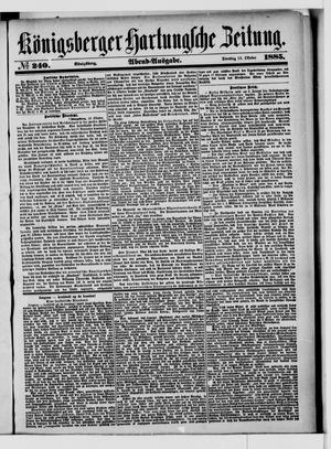 Königsberger Hartungsche Zeitung vom 13.10.1885