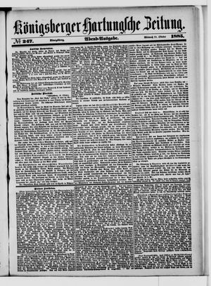 Königsberger Hartungsche Zeitung vom 21.10.1885