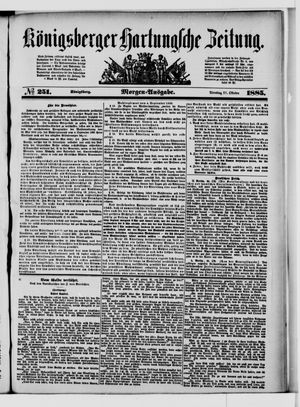 Königsberger Hartungsche Zeitung vom 27.10.1885