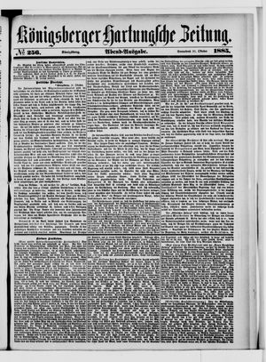 Königsberger Hartungsche Zeitung vom 31.10.1885