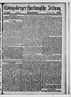 Königsberger Hartungsche Zeitung vom 04.11.1885