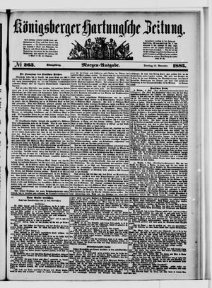 Königsberger Hartungsche Zeitung vom 10.11.1885