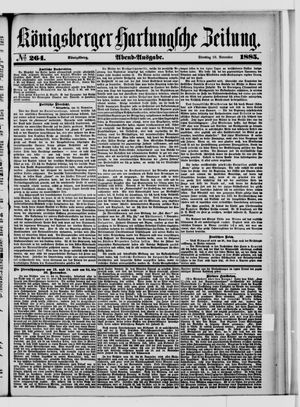 Königsberger Hartungsche Zeitung vom 10.11.1885