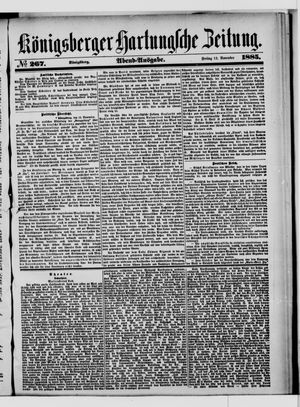 Königsberger Hartungsche Zeitung vom 13.11.1885
