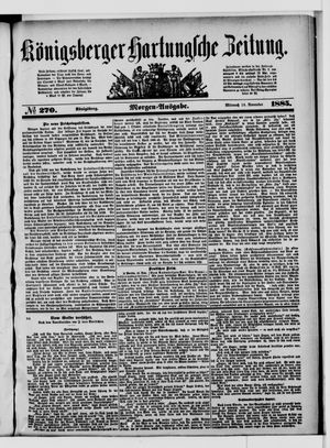 Königsberger Hartungsche Zeitung vom 18.11.1885