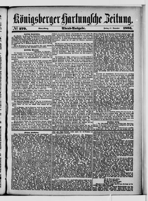 Königsberger Hartungsche Zeitung vom 27.11.1885