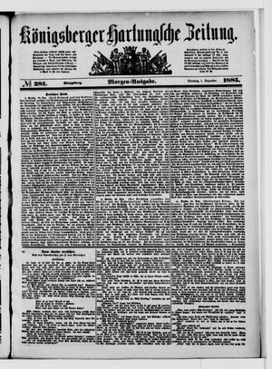 Königsberger Hartungsche Zeitung vom 01.12.1885